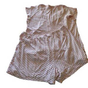 Charter Club 100% Cotton Pink Polka Dot Short Pajama Set Size Large